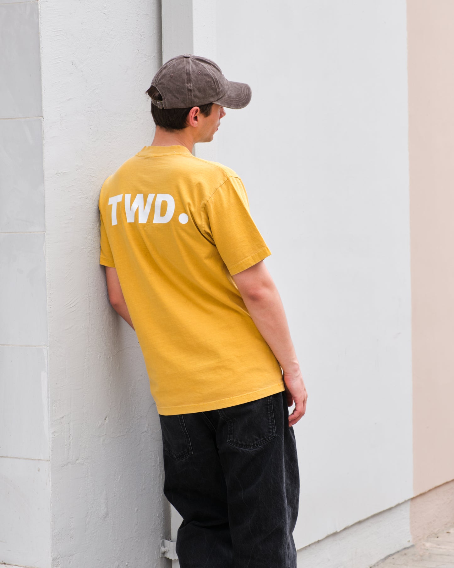 TWD Logo Print Mustard Tee